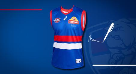 A signed Western Bulldogs guernsey
